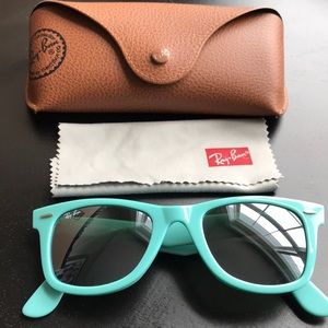 Ray-Ban Wayfarer Sunglasses in Turquoise with Black Lenses